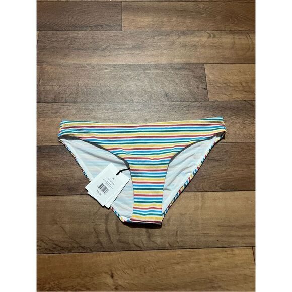 Onia Multicolored Seersucker Lilly Swimsuit Bottoms Woman’s Size XL MSRP-$95 NEW - Picture 1 of 9